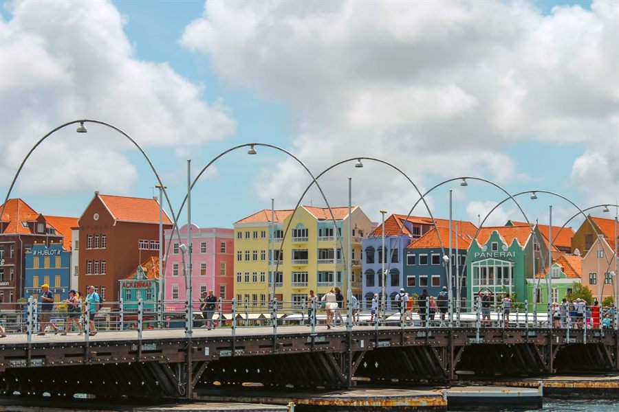 Colorful facades in Curacao